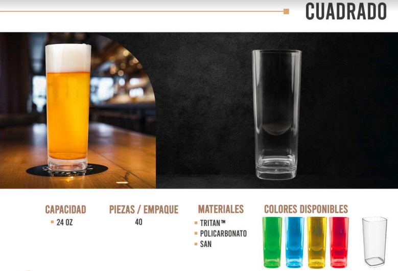 vaso cuadrado